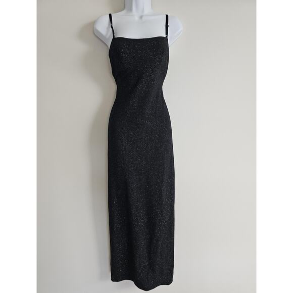 Vintage Jodi Kristopher Dress Womens Small Glitter 90s Glam Goth Romantic Prom - Picture 1 of 7